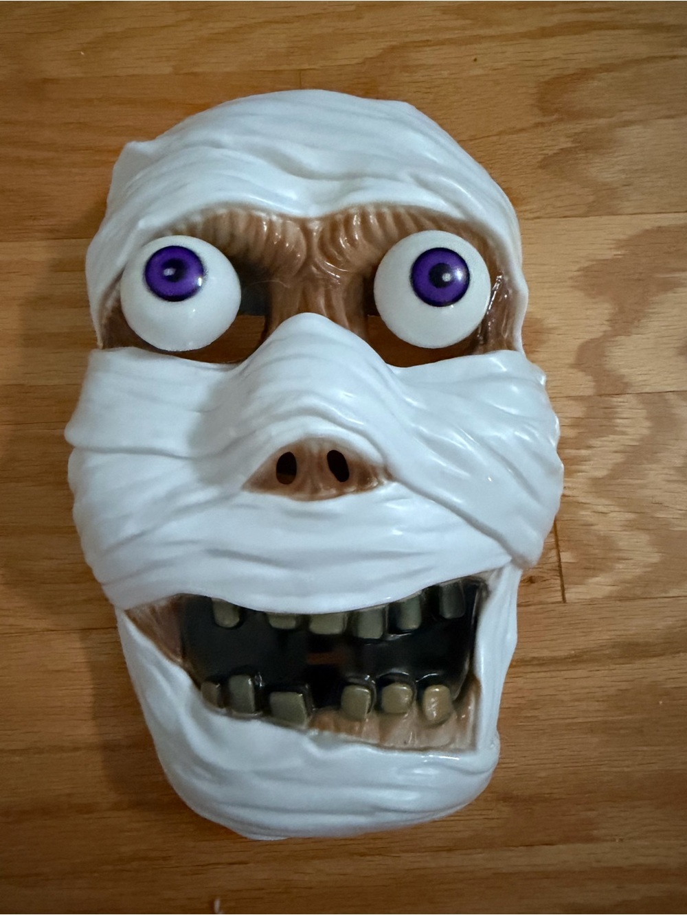 White Mummy Adult/teen Mask with Purple Eyes - Halloween